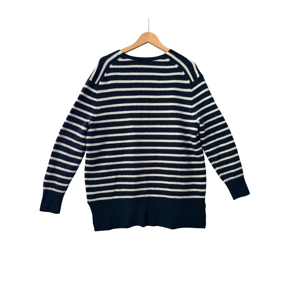 New Madewell Striped Wool/Alpaca Blend Open Cardigan size Medium Blue/White - Picture 5 of 7